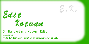 edit kotvan business card